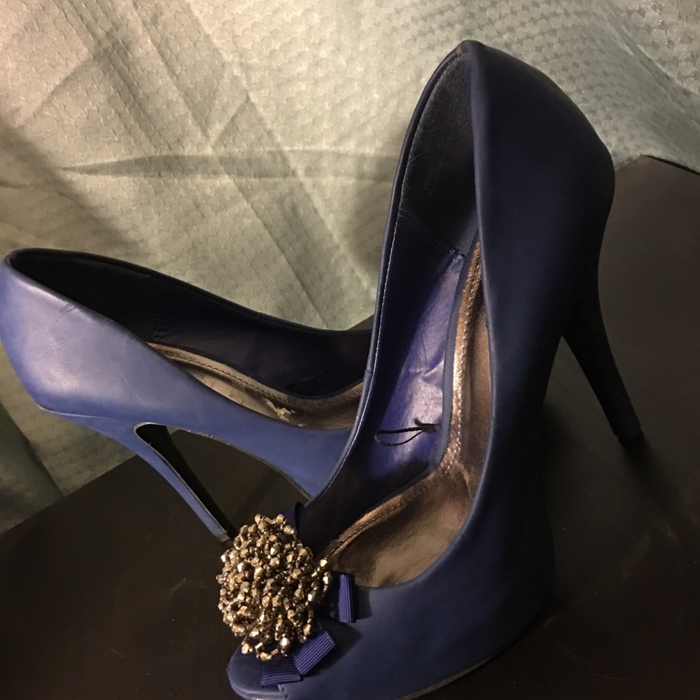 Dollhouse Navy Bling Heels